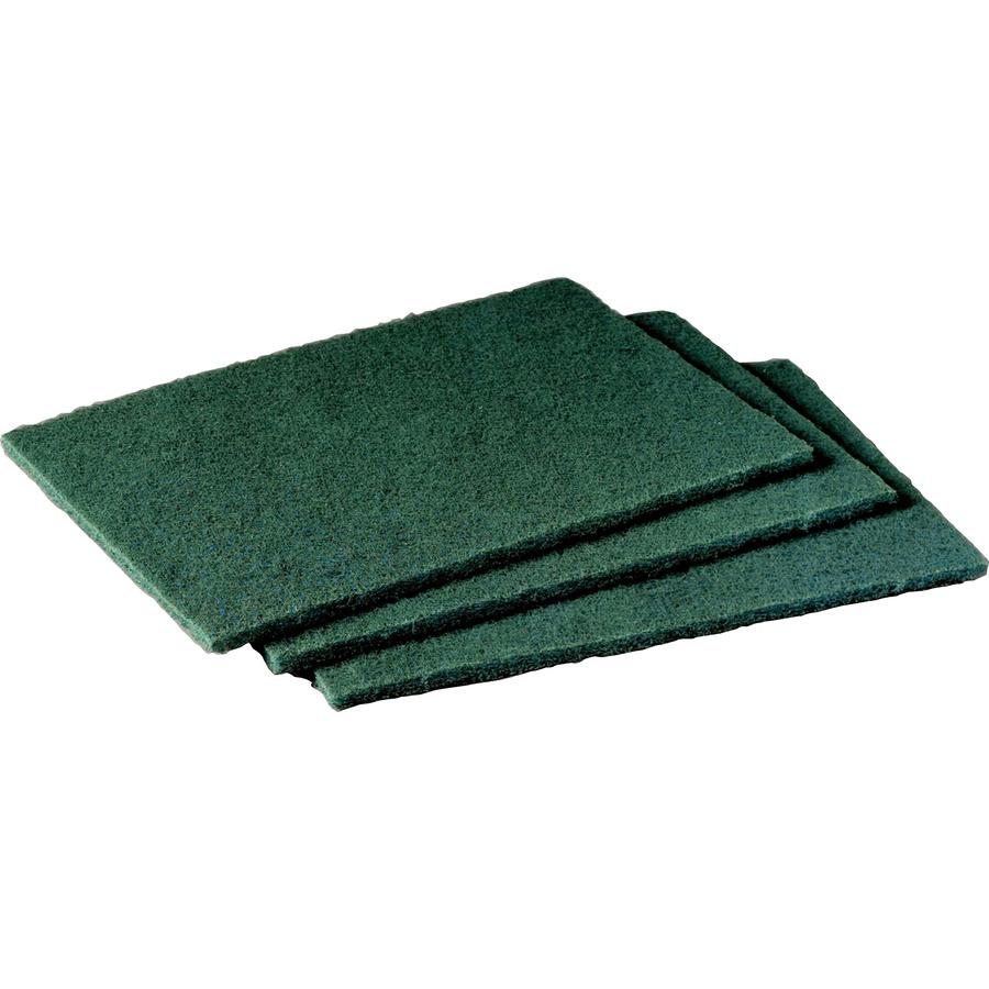 Scotch-Brite General-Purpose Scouring Pads - 6" Width x 9" Length - 10/Pack - Synthetic Fiber - Green. Picture 3