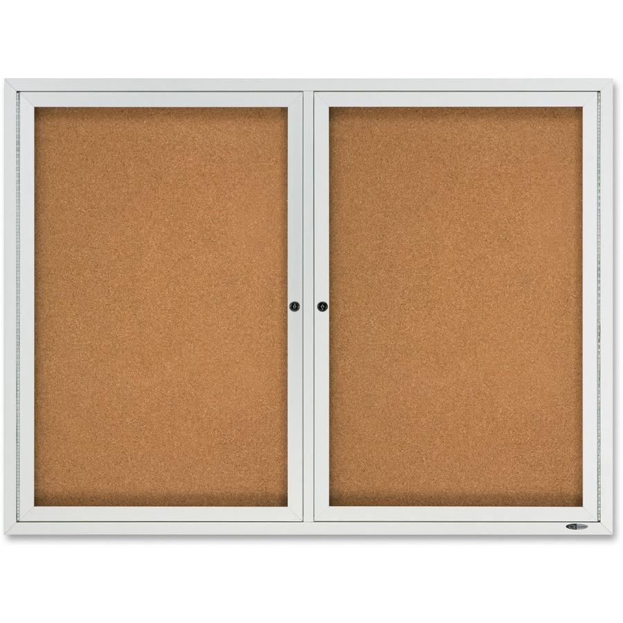 Quartet Enclosed Cork Bulletin Board for Outdoor Use - 36" Height x 48" Width - Brown Cork Surface - Hinged, Wear Resistant, Tear Resistant, Water Resistant, Shatter Proof, Acrylic Glass, Weather Resi. Picture 3