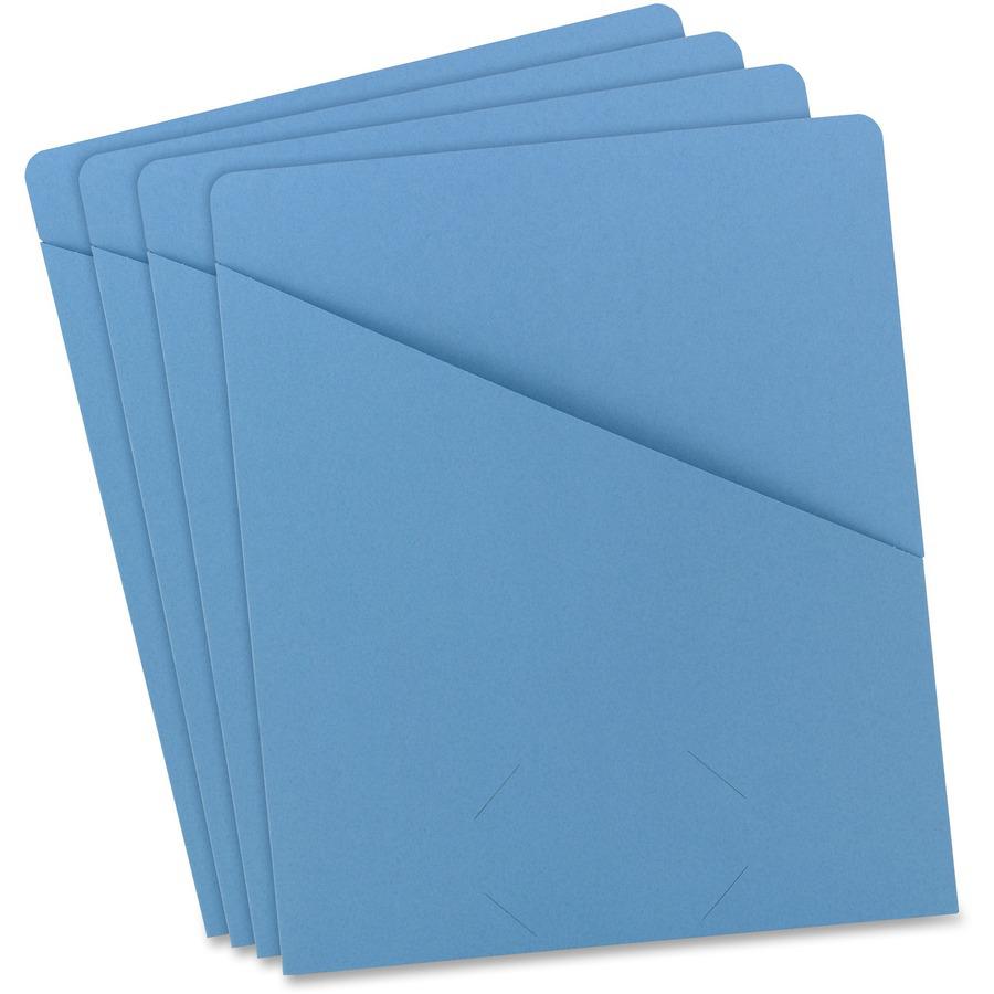 Smead Letter Recycled File Jacket - 8 1/2" x 11" - Manila - Blue - 10% Recycled - 25 / Pack. Picture 2