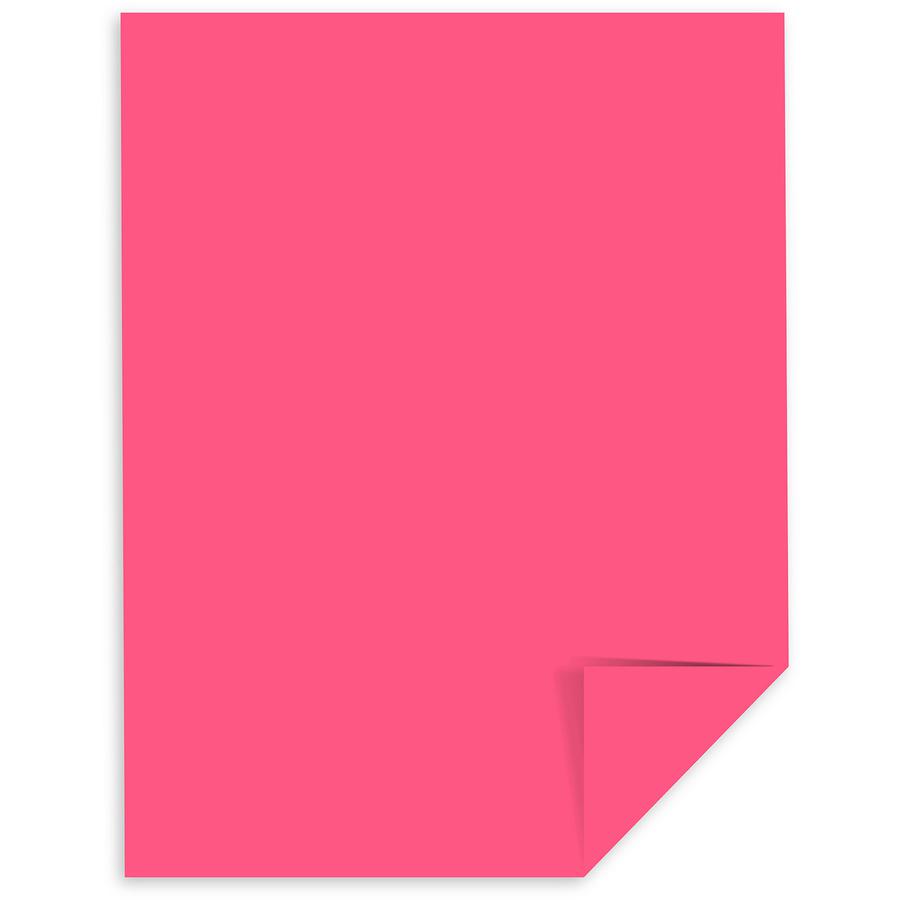Astrobrights Colored Cardstock - Pink - Letter - 8 1/2" x 11" - 65 lb Basis Weight - Smooth - 250 / Pack - Durable, Acid-free, Lignin-free, Heavyweight - Plasma Pink. Picture 2