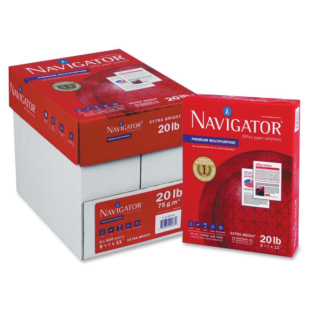 Navigator Premium Multipurpose Trusted Performance Paper - Extra Opacity - White - 97 Brightness - Legal - 8 1/2" x 14" - 20 lb Basis Weight - 10 / Carton - White. Picture 3
