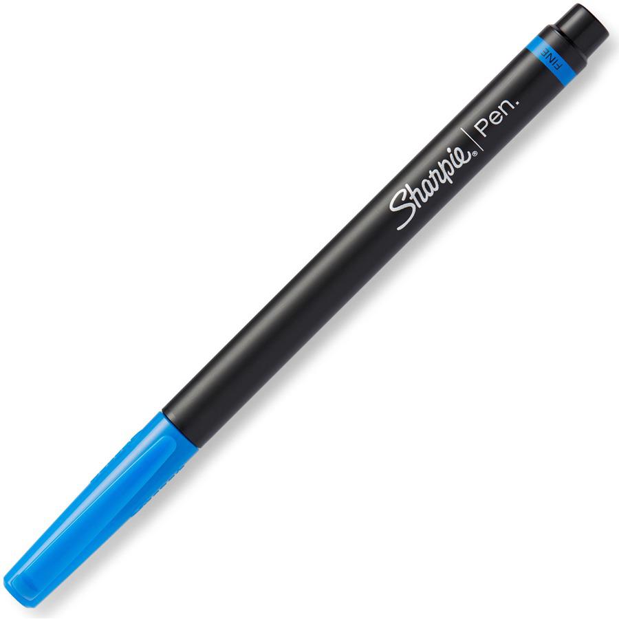 Sharpie Fine Point Pen - Fine Pen Point - Blue - Silver Barrel - 1 Dozen. Picture 3