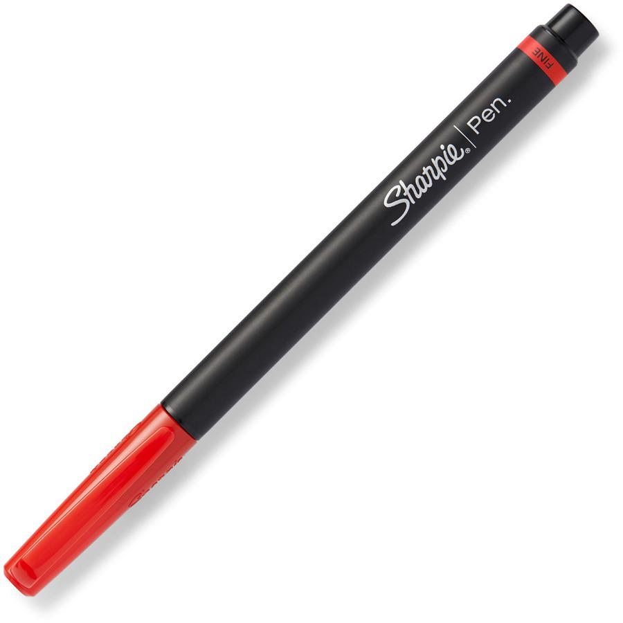 Sharpie Fine Point Pen - Fine Pen Point - Red - Silver Barrel - 12 / Dozen. Picture 5