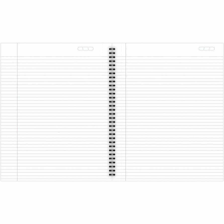 Cambridge Limited Business Notebooks - 80 Sheets - Wire Bound - Legal Ruled - 0.28" Ruled - 20 lb Basis Weight - 8 1/4" x 11" - Black Binding - BlackLinen Cover - Perforated, Durable, Easy Tear, Flexi. Picture 4