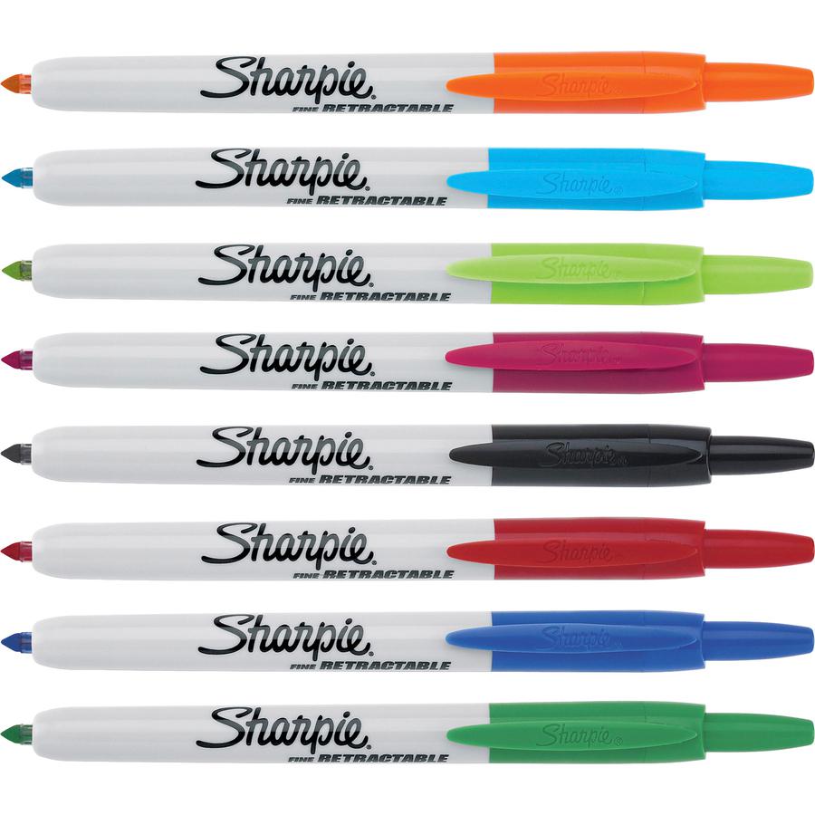 Sharpie Retractable Permanent Markers - Fine Marker Point - Retractable - Assorted - 8 / Set. Picture 3