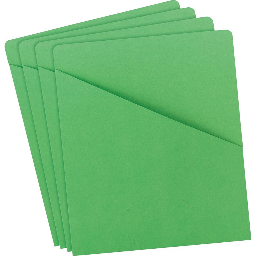Smead Letter Recycled File Jacket - 8 1/2" x 11" - 1 Front Pocket(s) - Manila - Green - 10% Recycled - 25 / Pack. Picture 6