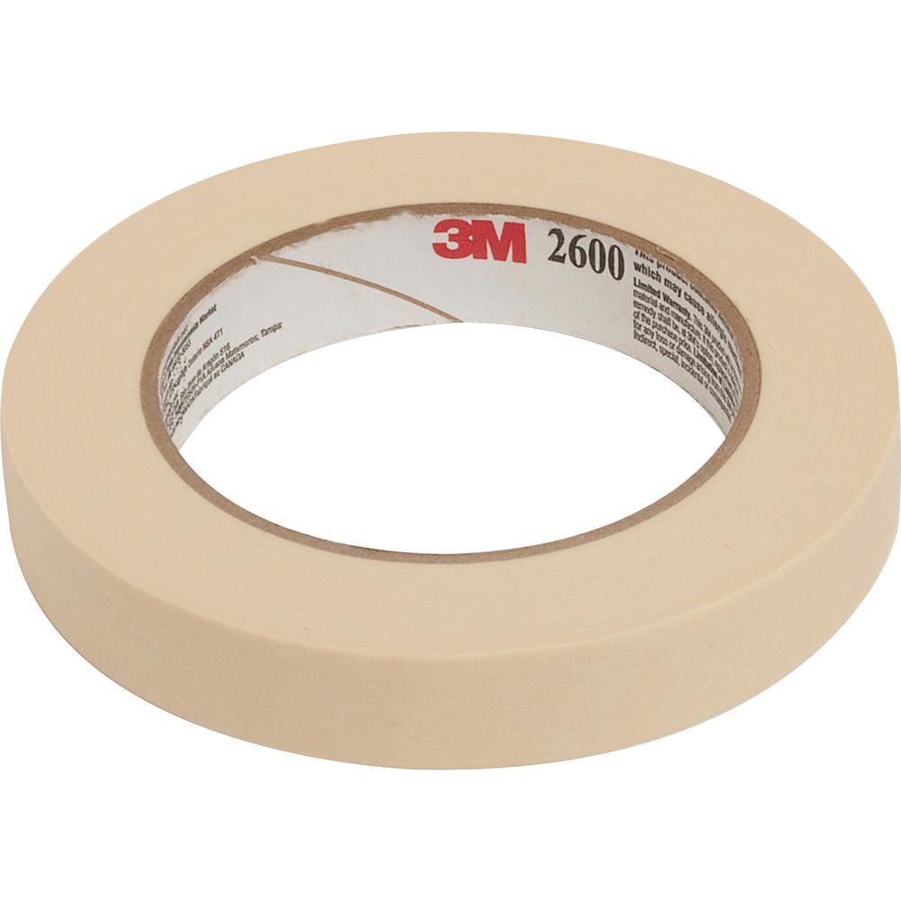 Highland Economy Masking Tape - 60 yd Length x 0.71" Width - 4.4 mil Thickness - 3" Core - Rubber Backing - For Labeling, Bundling, Wrapping, Mounting, Holding - 12 / Pack - Tan. Picture 5