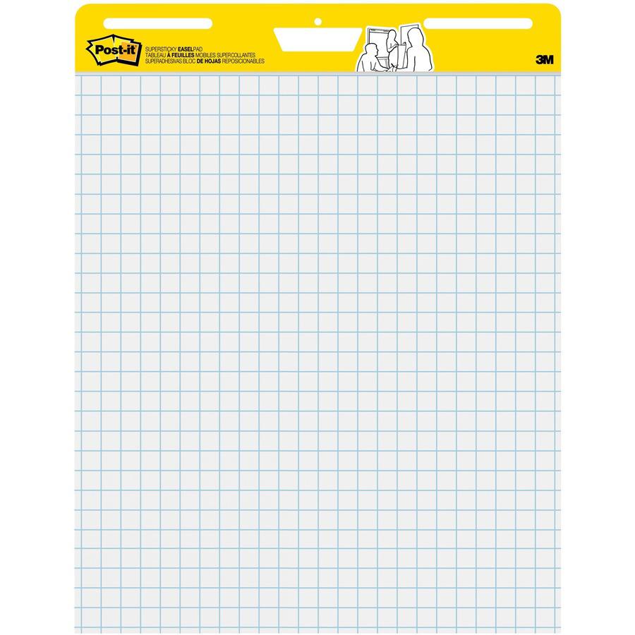 Post-it&reg; Self-Stick Easel Pad Value Pack with Faint Grid - 30 Sheets - Stapled - Feint - Blue Margin - 18.50 lb Basis Weight - 25" x 30" - White Paper - Self-adhesive, Bleed-free, Perforated, Repo. Picture 3