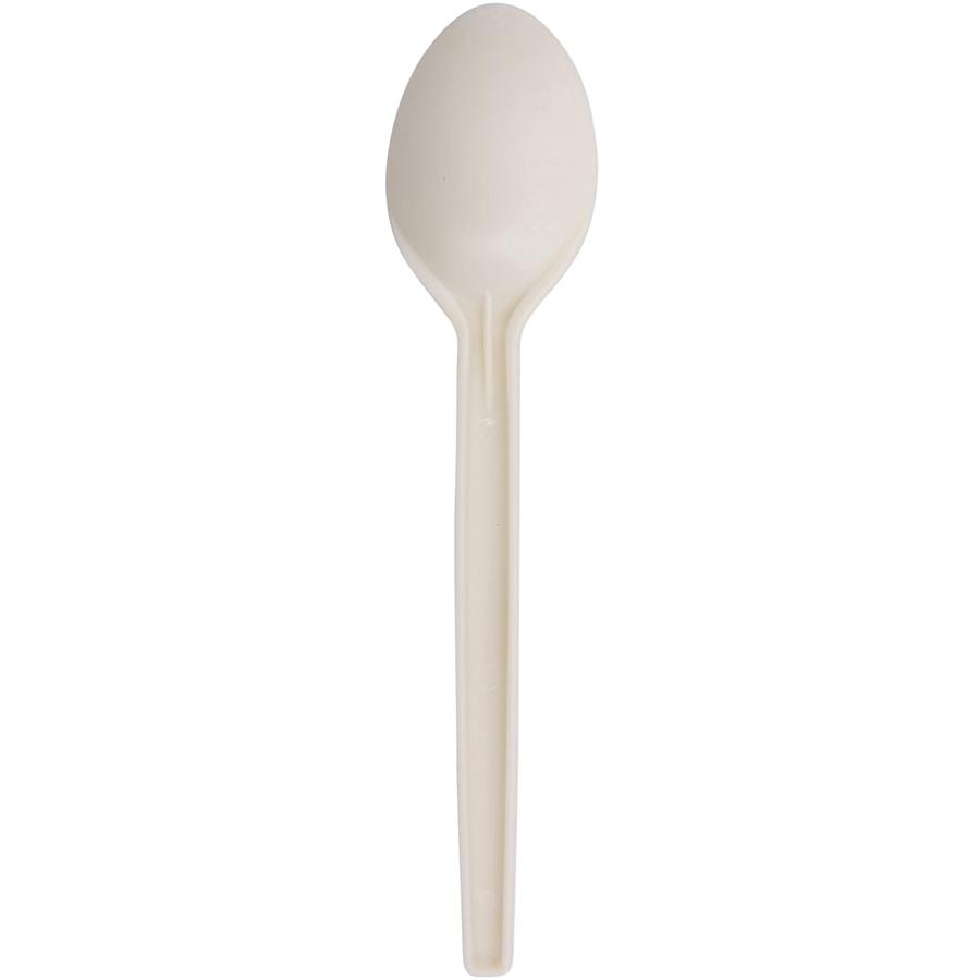 Conserve Disposable Spoon - 100/Box - Disposable - White. Picture 2
