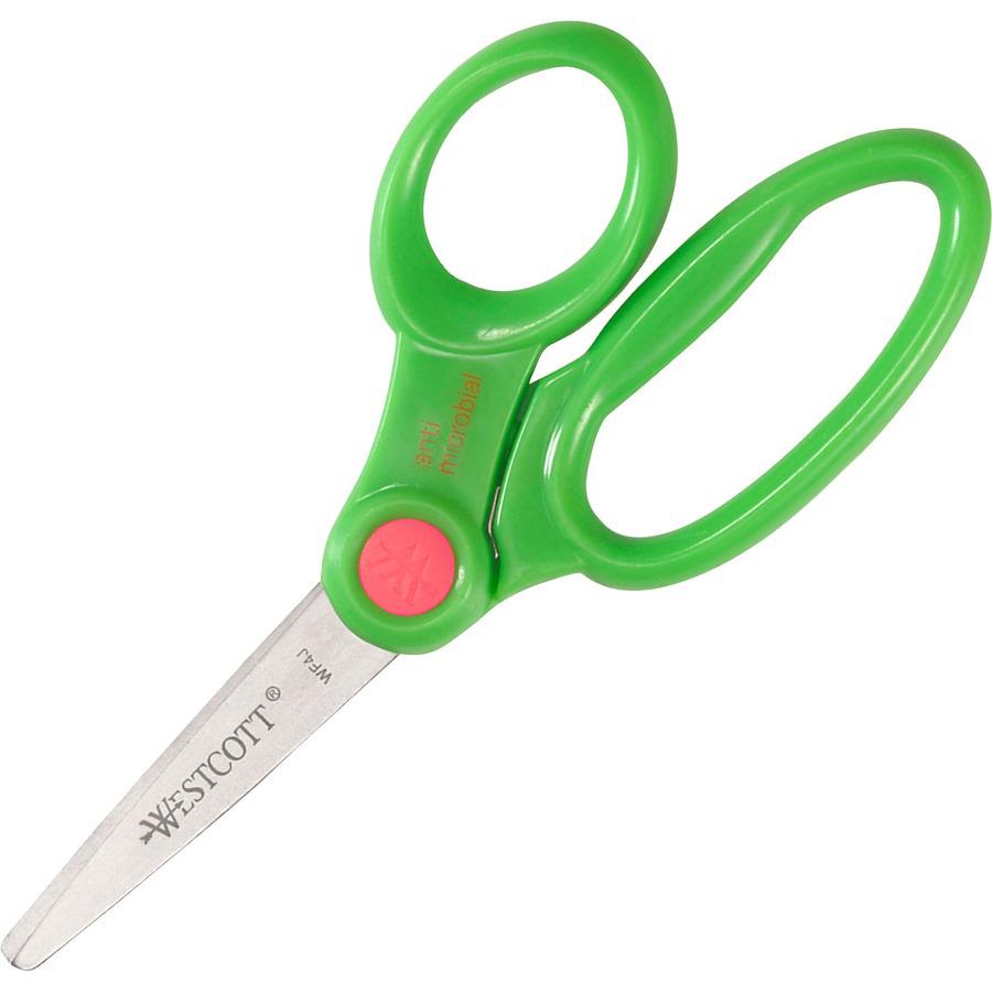 Westcott Teachers Scissors Caddy with 24 pieces 5" Kids Anit-Microbial Blunt Scissors - 5" Overall Length - Left/Right - Stainless Steel - Pointed Tip - Assorted - 1 Each. Picture 13