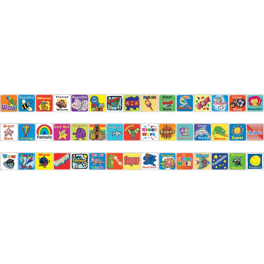 Pacon Plastic Apple Reward Stickers - 1" Height x 1" Width x 4" Length - Red - Plastic - 600 / Pack. Picture 2