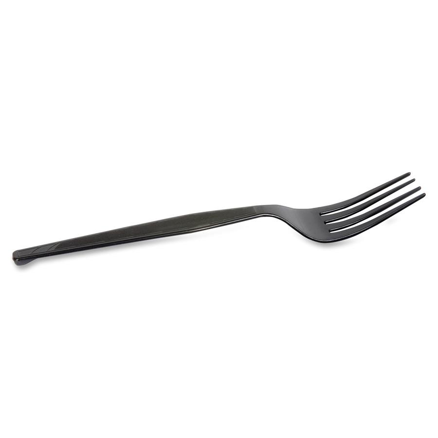 Dixie Medium-weight Disposable Forks Grab-N-Go by GP Pro - 100/Box - Fork - 100 x Fork - Plastic, Polystyrene - Black. Picture 2