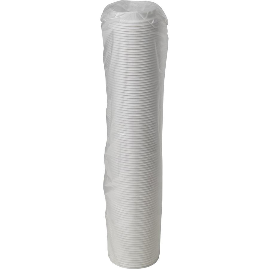 Dixie Large Reclosable Hot Cup Lids by GP Pro - Round - Plastic - 100 / Pack - White. Picture 2