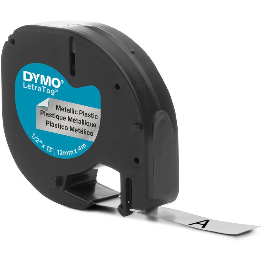 Dymo LetraTag Label Maker Tape Cartridge - 1/2" Width - Direct Thermal - Silver - 1 Each. Picture 3