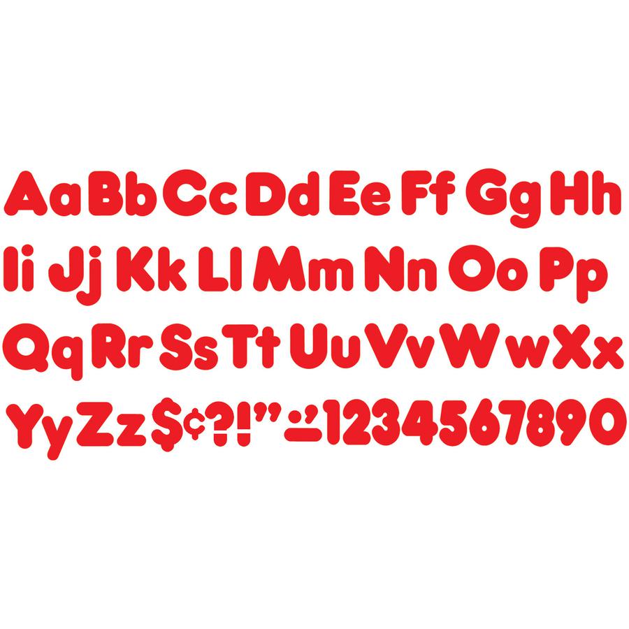 Trend Red 4" Casual Combo Ready Letters Set - Skill Learning: Number, Alphabet, Symbol - 20 x Number, 82 x Lowercase Letters, 50 x Uppercase Letters, 29 x Punctuation Marks Shape - Casual Style - Fade. Picture 2