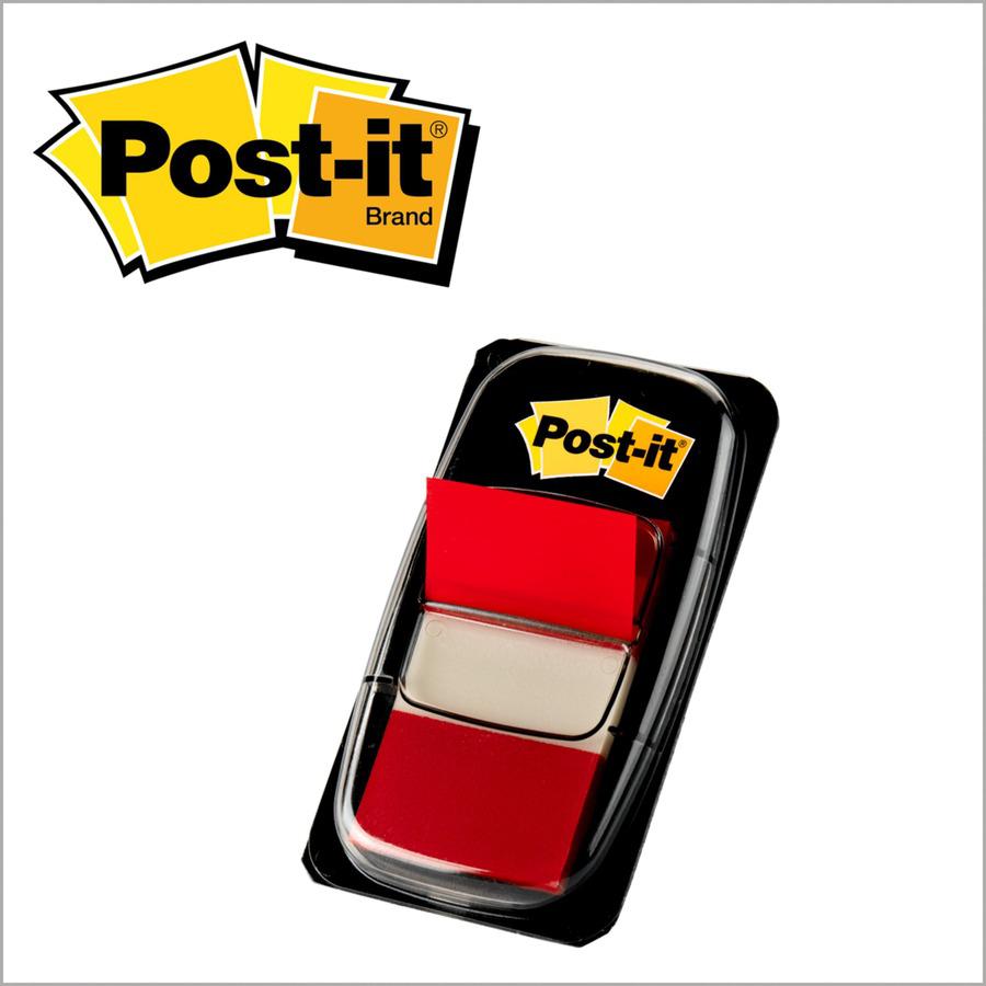 Post-it&reg; Red Flag Value Pack - 600 x Red - 1" x 1 3/4" - Rectangle - Unruled - Red - Removable, Writable - 12 / Box. Picture 4