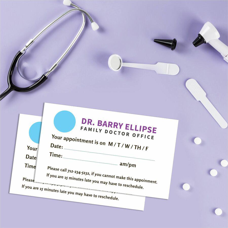 Avery&reg; Clean Edge Business Cards - 145 Brightness - 3 1/2" x 2" - 1000 / Box - Heavyweight, Rounded Corner, Smooth Edge, Jam-free, Smudge-free, Uncoated, Printable - White. Picture 6