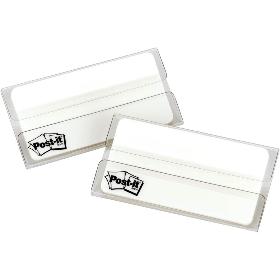 Post-it&reg; Durable Tabs - 1.50" Tab Height x 3" Tab Width - Removable - White Tab(s) - 50 / Pack. Picture 4