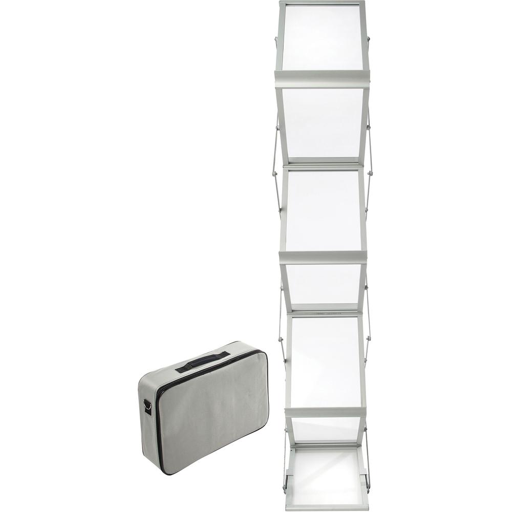 Deflecto Portable Literature Display - 6 Pocket(s) - 59" Height x 10.9" Width x 14.5" Depth - Floor - Collapsible - 1 Each. Picture 3