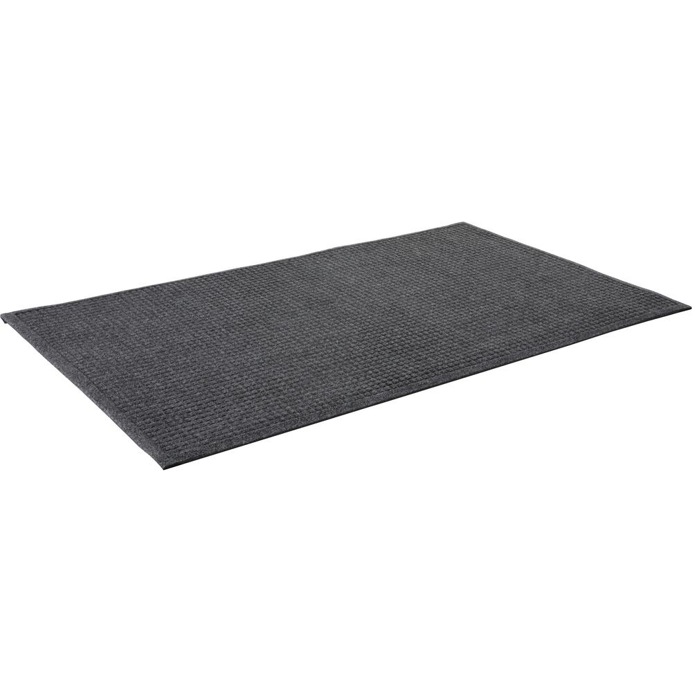 Genuine Joe EcoGuard Indoor Wiper Floor Mats - Indoor - 60" Length x 36" Width - Plastic, Rubber - Charcoal Gray - 1Each. Picture 1