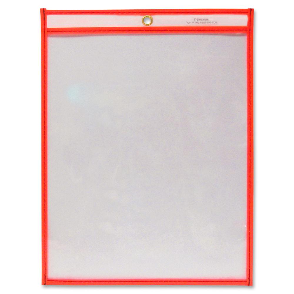 C-Line Reusable Dry Erase Pocket - Study Aid - Neon Red, 9 x 12, 40814. Picture 2