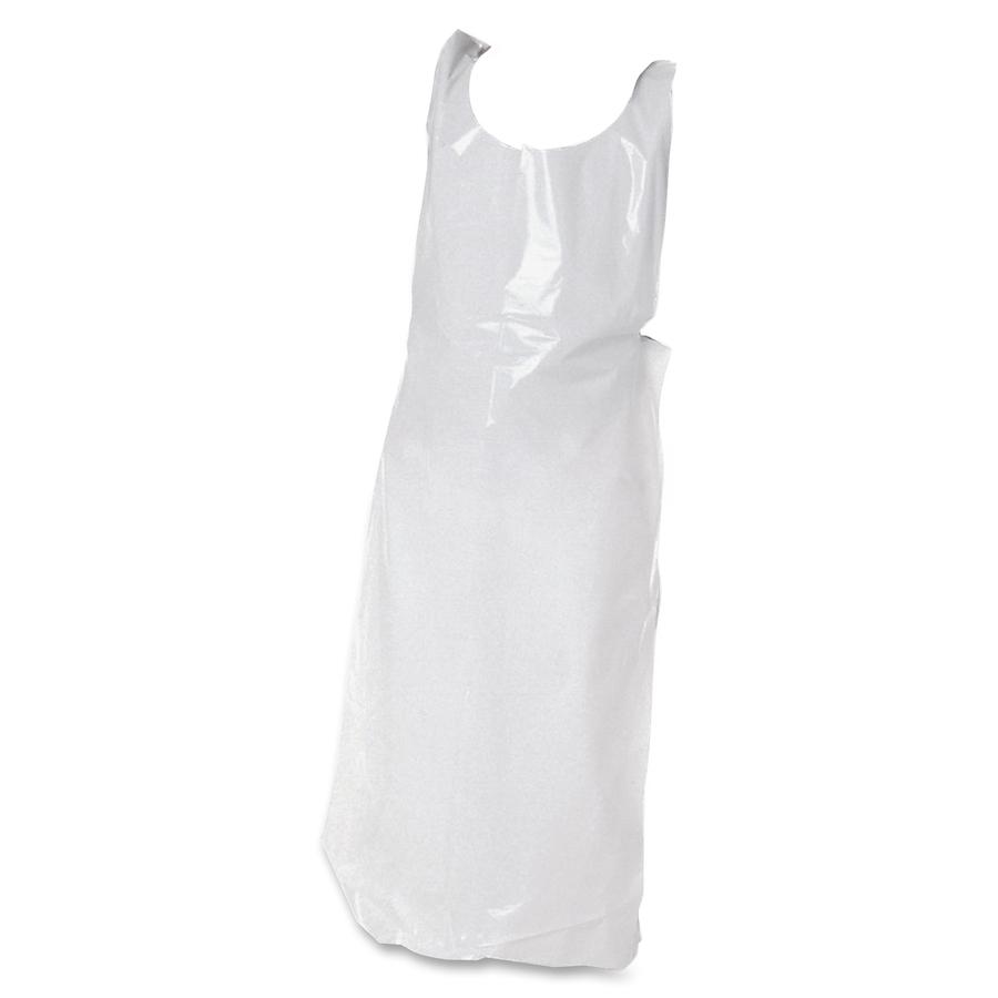 Baumgartens Kids Disposable Apron - Polyethylene - White - 100 / Pack. Picture 3