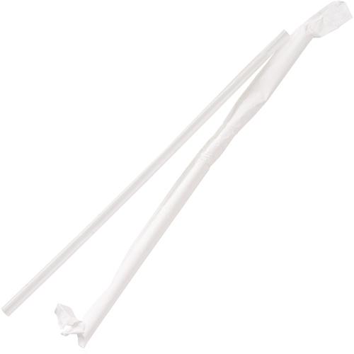 Genuine Joe Jumbo Translucent Straight Straws - 7.8" Length - 500 / Box - Clear. Picture 2