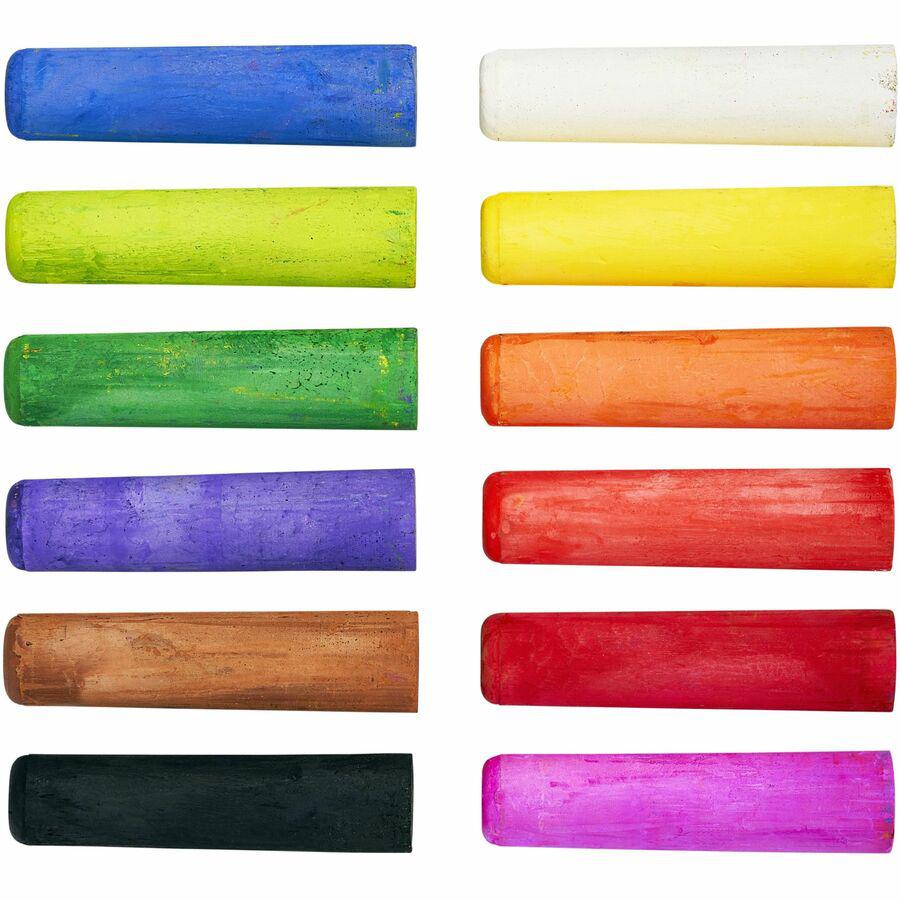 Prang Freart Oversized Chalk - 4" Length - 1" Diameter - Assorted - 12 / Box - Non-toxic. Picture 8