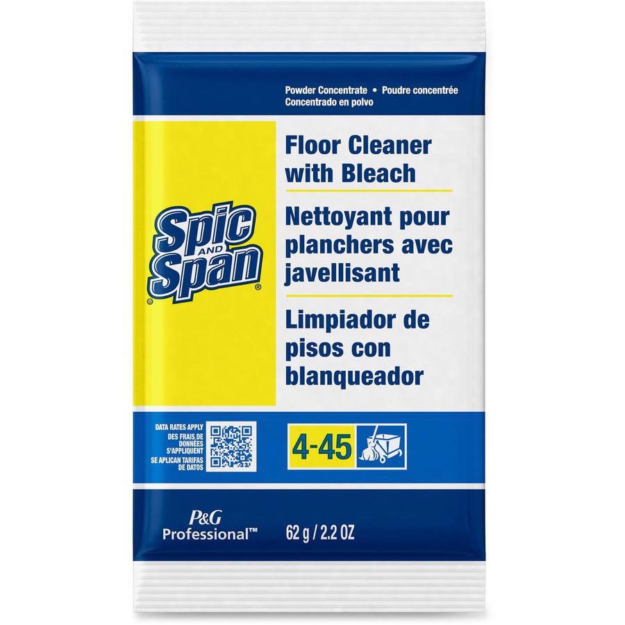 Spic and Span Floor Cleaner with Bleach - Powder - 2.20 oz (0.14 lb) - 45 / Carton - White. Picture 6