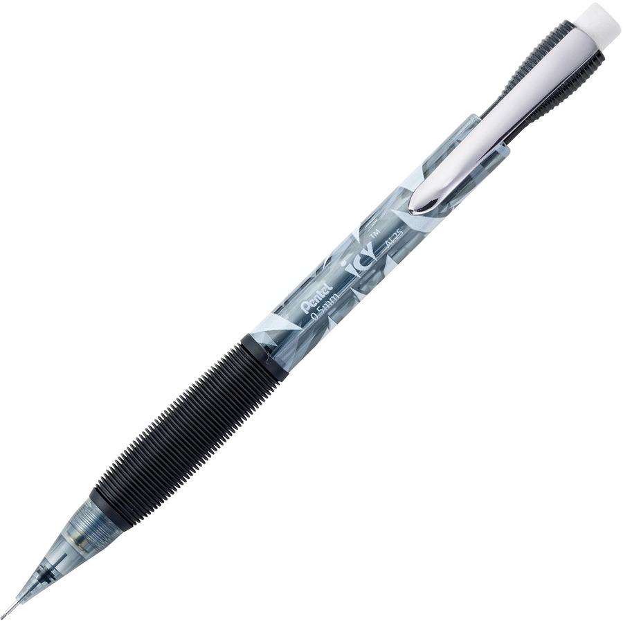 Pentel Icy Mechanical Pencil - #2 Lead - 0.5 mm Lead Diameter - Refillable - Translucent Smoke Barrel - 24 / Pack. Picture 3