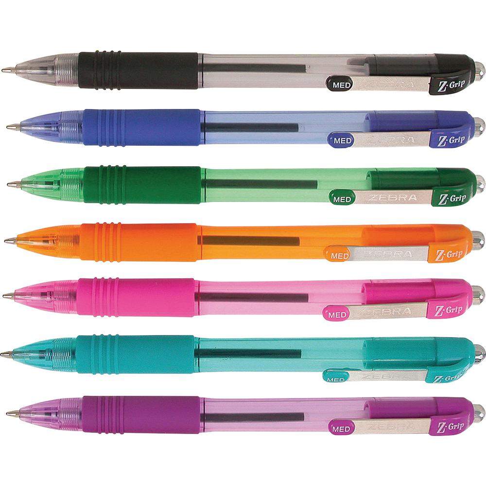 Zebra Pen Z-Grip Retractable Ballpoint Pens - Medium Pen Point - 1 mm ...