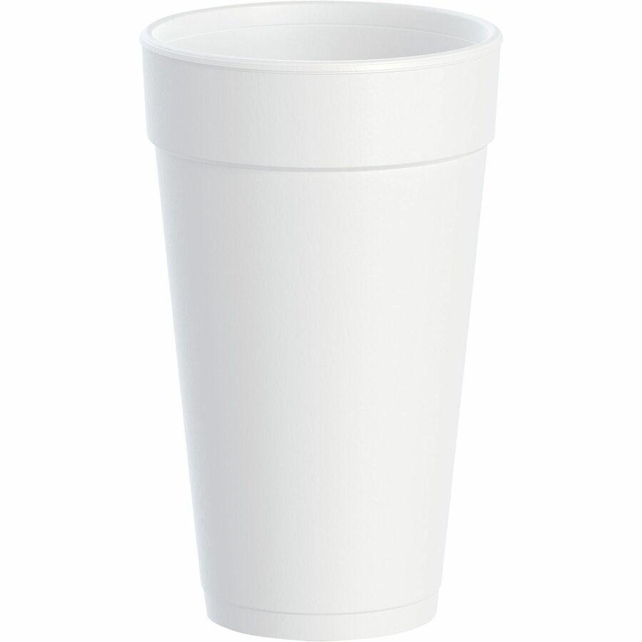 Dart 20 oz Insulated Foam Cups - 20 / Pack - Round - 25 / Carton - White - Foam - Beverage, Coffee, Cappuccino, Soft Drink, Juice, Hot Drink, Cold Drink, Iced Tea, Smoothie. Picture 6