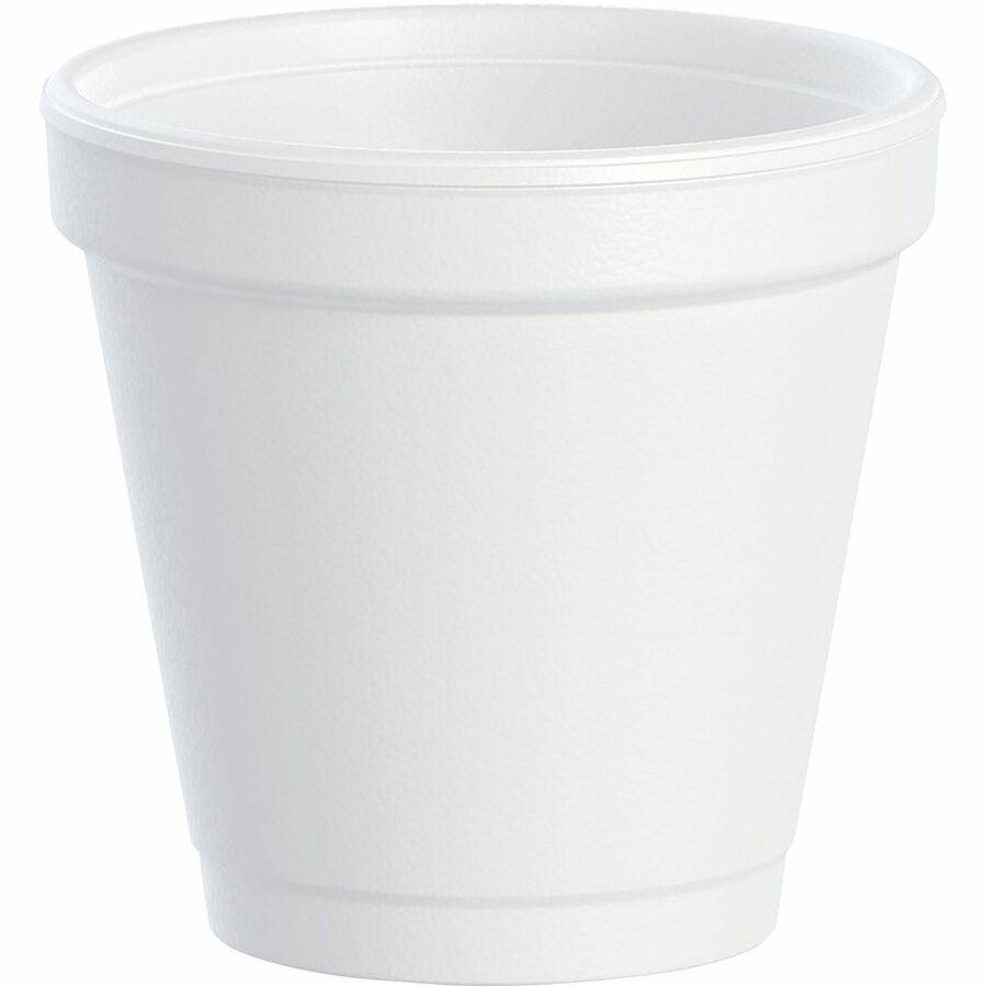 Dart 4 oz Insulated Foam Cups - 20 / Pack - Round - 50 / Carton - White - Foam - Coffee, Cappuccino, Tea, Hot Chocolate, Hot Cider, Juice, Soft Drink, Soda, Juice, Smoothie. Picture 12