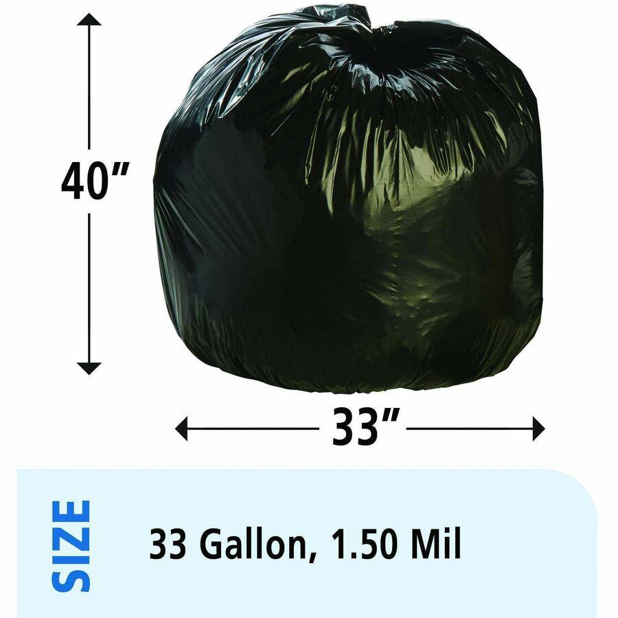 Stout Recycled Content Trash Bags - 33 gal/75 lb Capacity - 33" Width x 40" Length - 1.50 mil (38 Micron) Thickness - Brown - 100/Carton - Office, Industry, Home - Recycled. Picture 14
