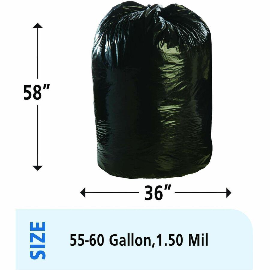 Stout Recycled Content Trash Bags - 60 gal/75 lb Capacity - 36" Width x 58" Length - 1.50 mil (38 Micron) Thickness - Brown - 100/Carton - Office, Industry, Home - Recycled. Picture 14