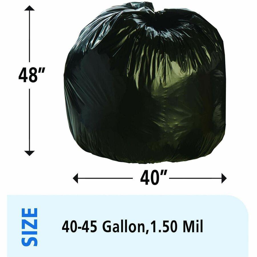 Stout Recycled Content Trash Bags - 45 gal/75 lb Capacity - 40" Width x 48" Length - 1.50 mil (38 Micron) Thickness - Brown - 100/Carton - Office, Industry, Home. Picture 14