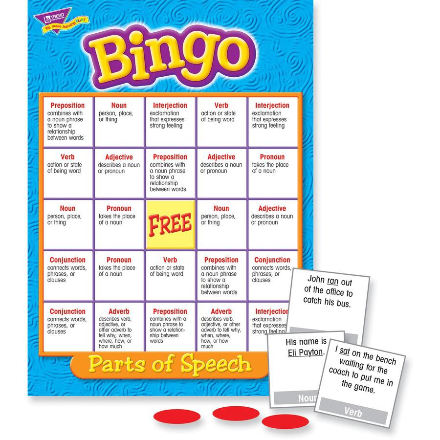 Trend Parts of Speech Bingo Game - Educational - 2 to 36 Players - 1 Each. Picture 4