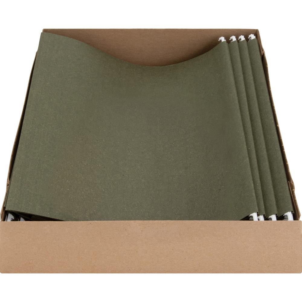 Business Source Letter Recycled Hanging Folder - 8 1/2" x 11" - Green - 100% Recycled - 25 / Box. Picture 6