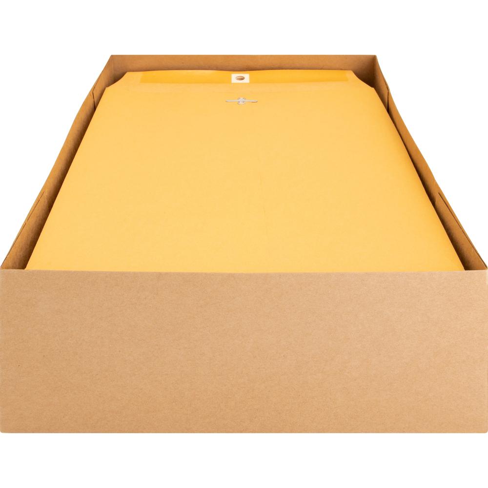 Business Source Heavy-duty Clasp Envelopes - Clasp - #90 - 9" Width x 12" Length - 28 lb - Clasp - Kraft - 100 / Box - Kraft. Picture 5