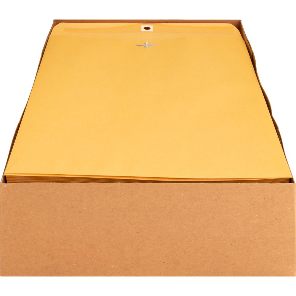 Business Source Heavy-duty Clasp Envelopes - Clasp - #97 - 10" Width x 13" Length - 28 lb - Clasp - Kraft - 100 / Box - Kraft. Picture 2