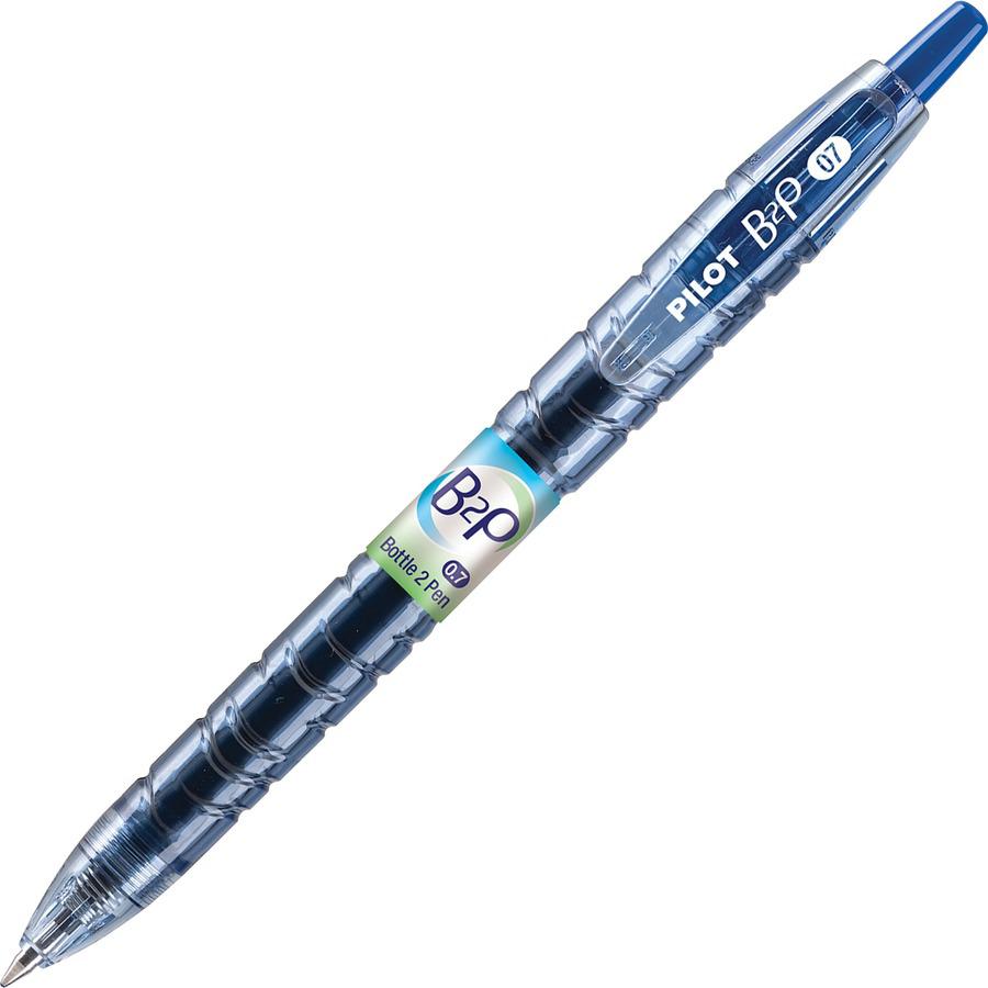 Pilot BeGreen B2P Fine Point Gel Pens - Fine Pen Point - 0.7 mm Pen Point Size - Refillable - Retractable - Blue Gel-based Ink - Plastic Barrel - 1 Dozen. Picture 5