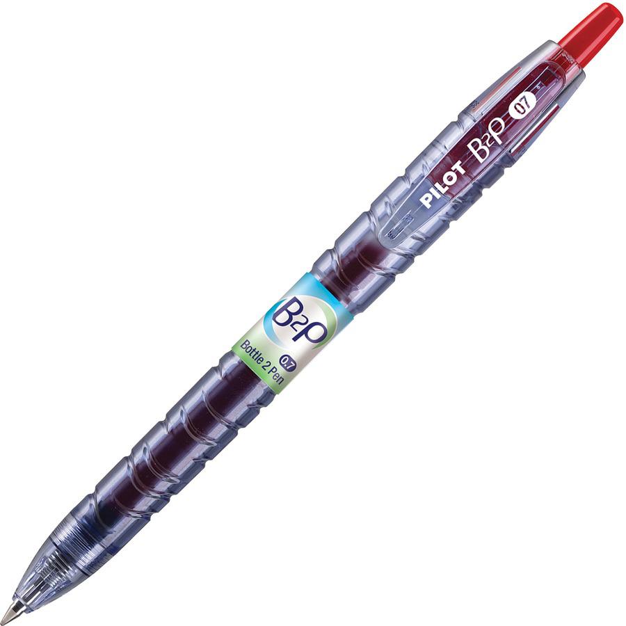 Pilot BeGreen B2P Fine Point Gel Pens - Fine Pen Point - 0.7 mm Pen Point Size - Refillable - Retractable - Red Gel-based Ink - Plastic Barrel - 1 Dozen. Picture 6