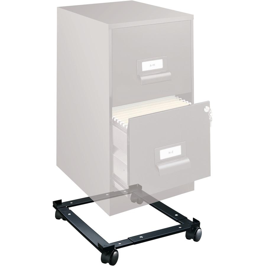 Lorell Commercial File Caddy - 400 lb Capacity - 4 Casters - Steel - x 16.6" Width x 4" Depth x 11.4" Height - Black - 1 Each. Picture 8