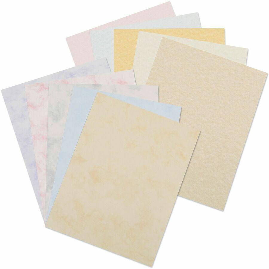 Pacon Marble/Parchment Cardstock Sheets - Assorted - Letter - 8 1/2" x 11" - 65 lb Basis Weight - Textured, Parchment, Marble - 250 / Pack - Heavyweight, Acid-free, Lignin-free, Recyclable, Buffered, . Picture 4