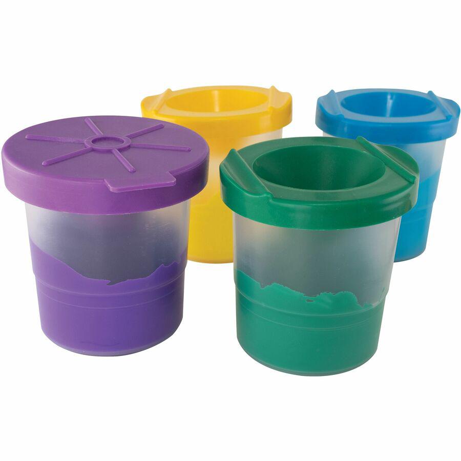 Pacon&reg; Creativity Street No-Spill Round Paint Cups With Colored Lids - 10 / Set - Assorted. Picture 11