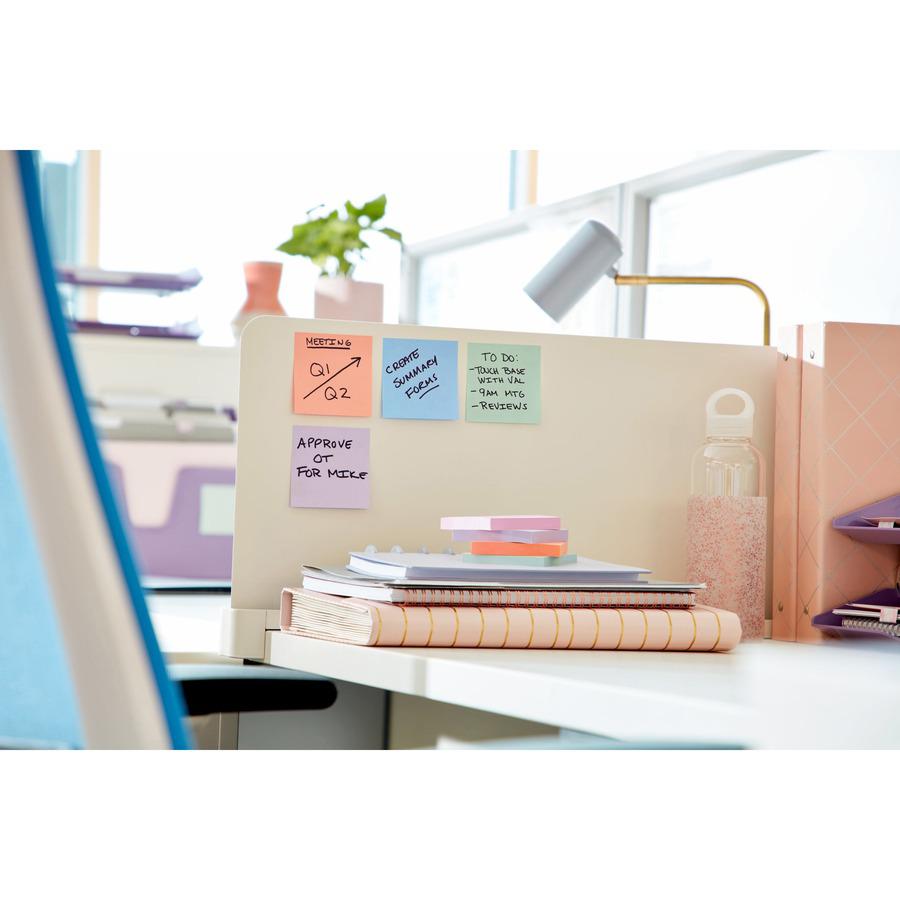 Post-it&reg; Super Sticky Notes Cabinet Pack - Wanderlust Pastels Color Collection - 1680 - 3" x 3" - Square - 70 Sheets per Pad - Unruled - Pink Salt, Positively Pink, Orchid Frost, Fresh Mint - Pape. Picture 5