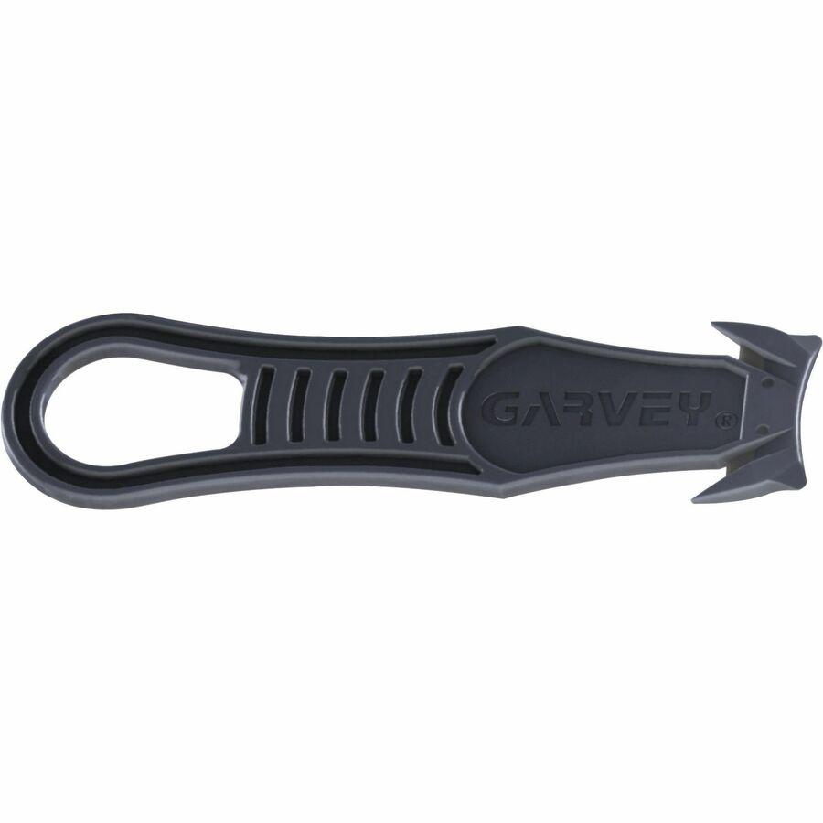 Garvey Steel Blade Plastic Handle Safety Cutter - Plastic, Steel - Black - 5 / Pack. Picture 6