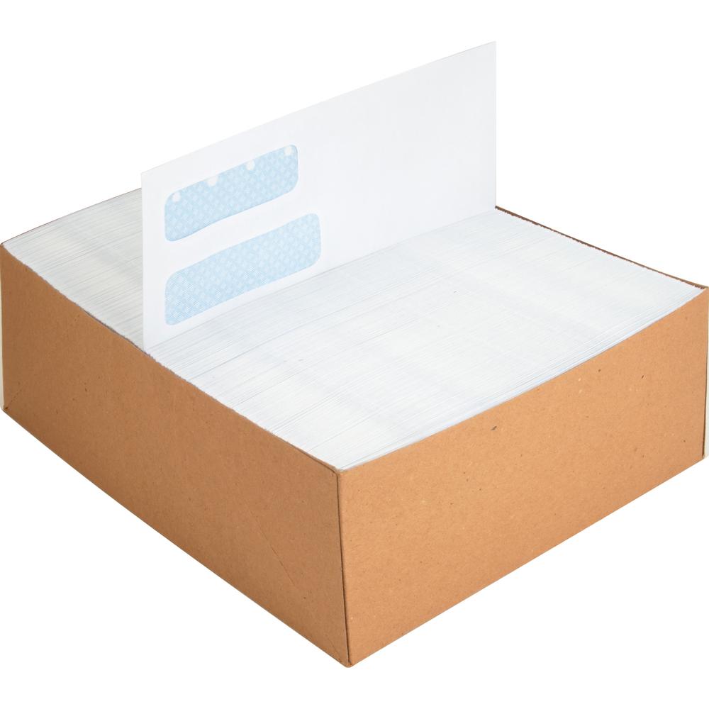 Business Source No. 10 Double-Window Invoice Envelopes - Double Window - #10 - 9 1/2" Width x 4 1/8" Length - 24 lb - Gummed - Wove - 500 / Box - White. Picture 3