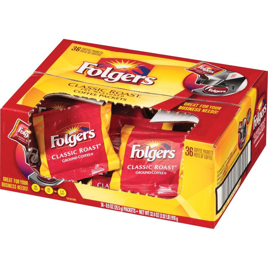 Folgers&reg; Classic Roast Coffee - Medium - 0.9 oz - 36 / Carton. Picture 7