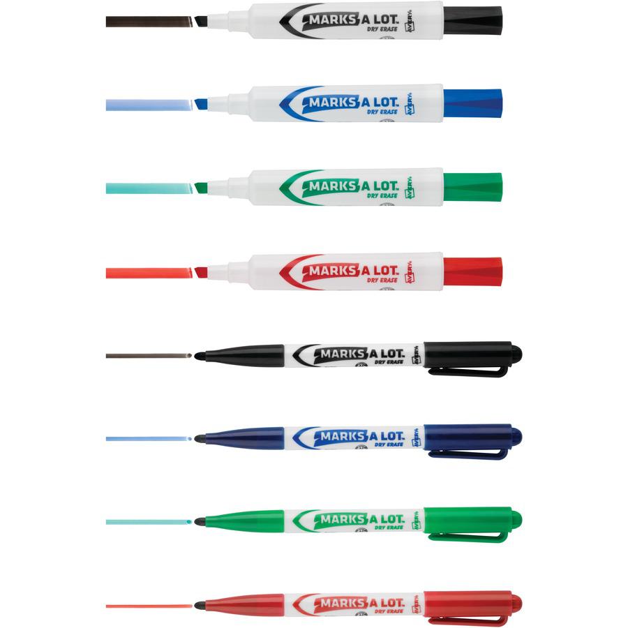 Avery&reg; Desk & Pen-Style Dry Erase Markers - Chisel Marker Point Style - Black, Blue, Green, Red - Assorted Barrel - 24 / Box. Picture 2